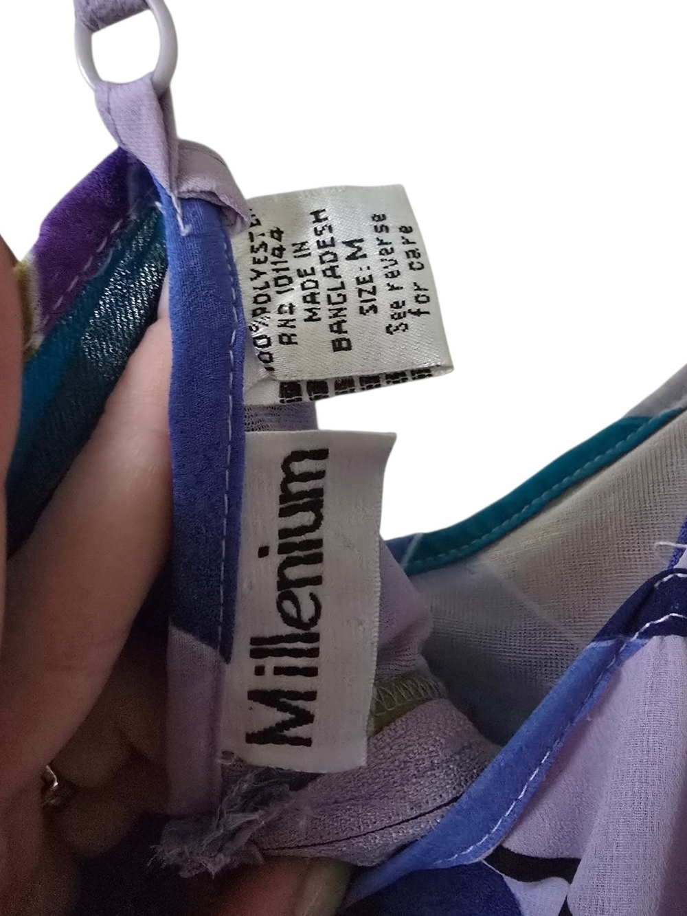 Millenium Geometric Abstract Print Ruffle Hem Midi Dress Medium - Picture 6 of 6